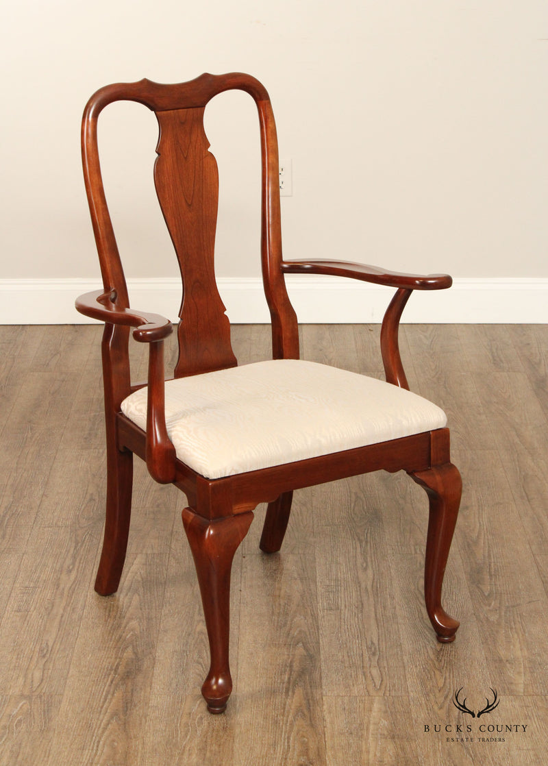Knob Creek Queen Anne Style Set of Six Cherry Dining Chairs