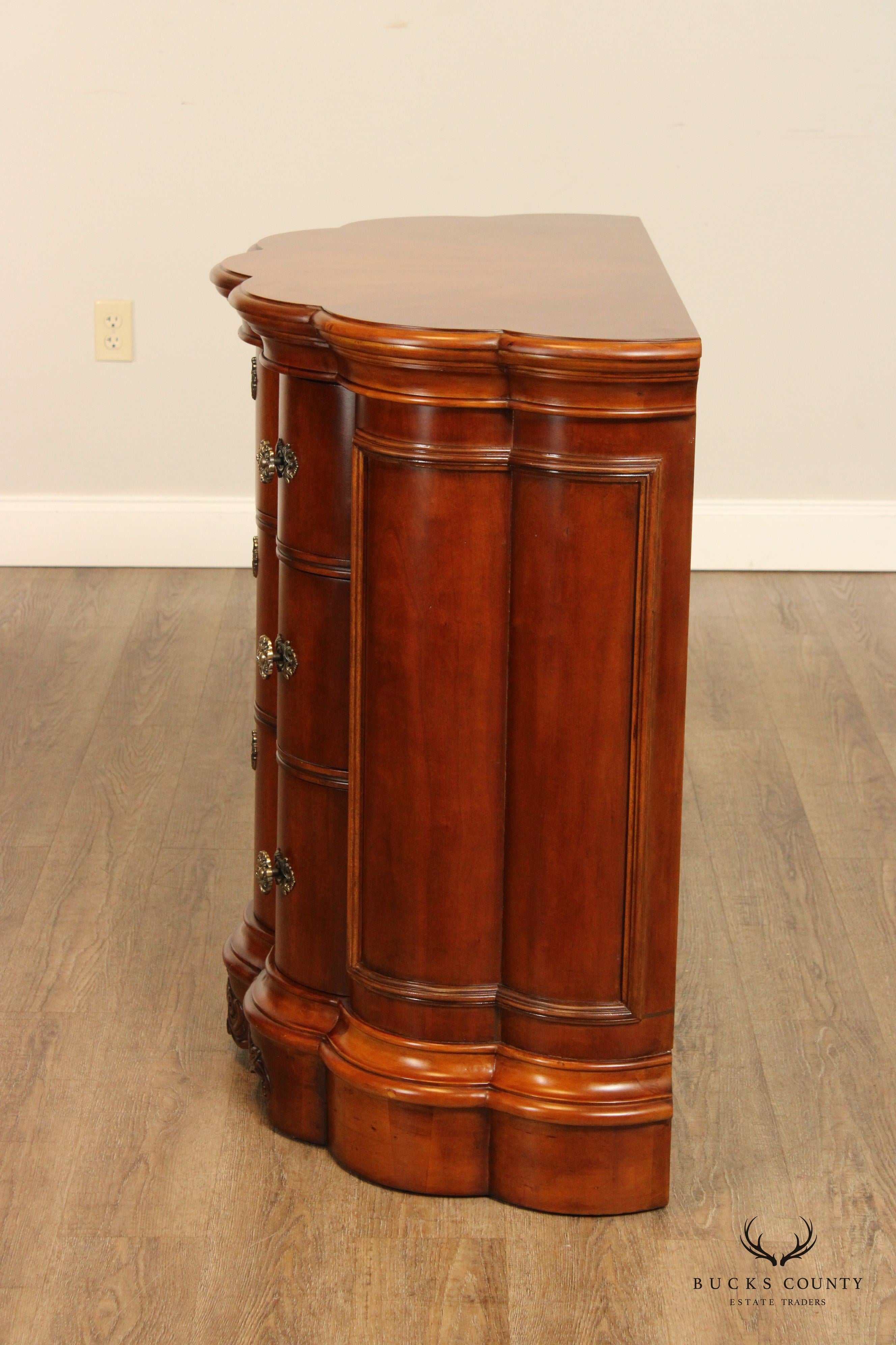 Pulaski Furniture Edwardian Style Cherry Demilune Chest of Drawers