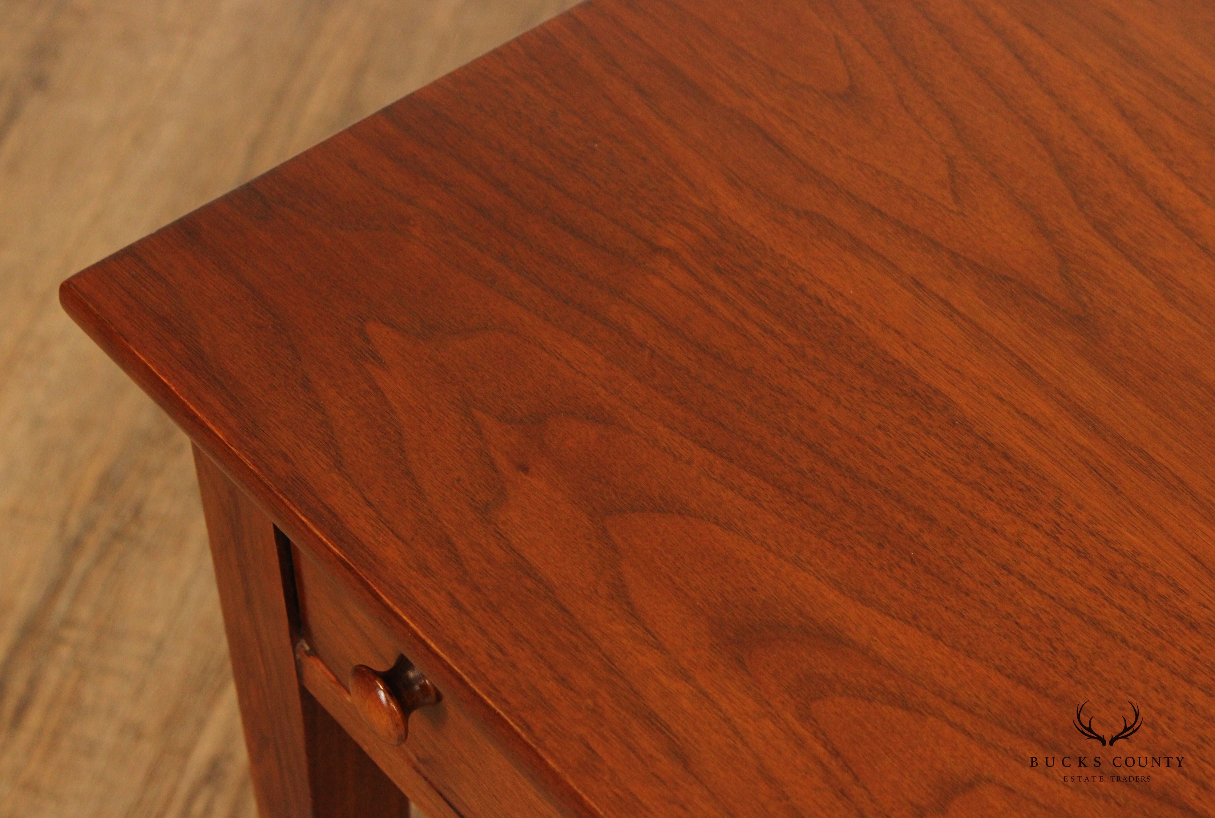 Shaker Style Custom Crafted Walnut Single Drawer Side Table