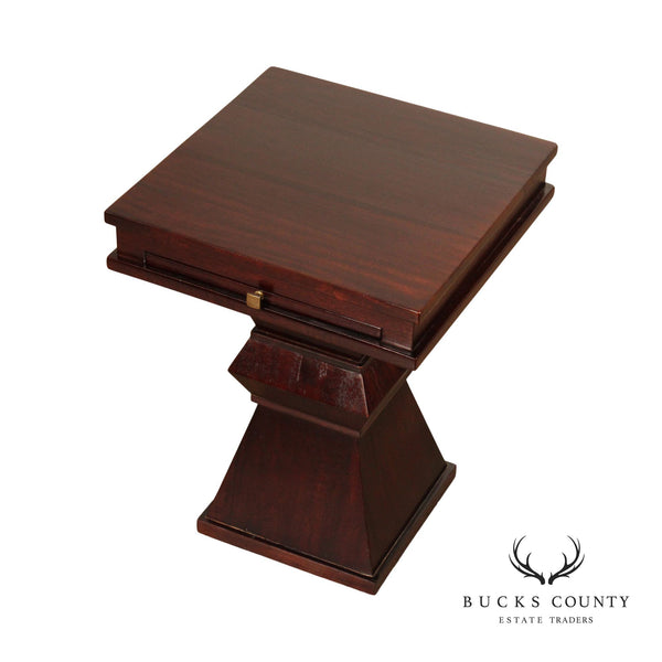 Art Deco Contempory Style Solid Mahogany Side Table