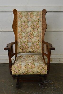 Antique 19th Century Victorian Oak Platform Rocker