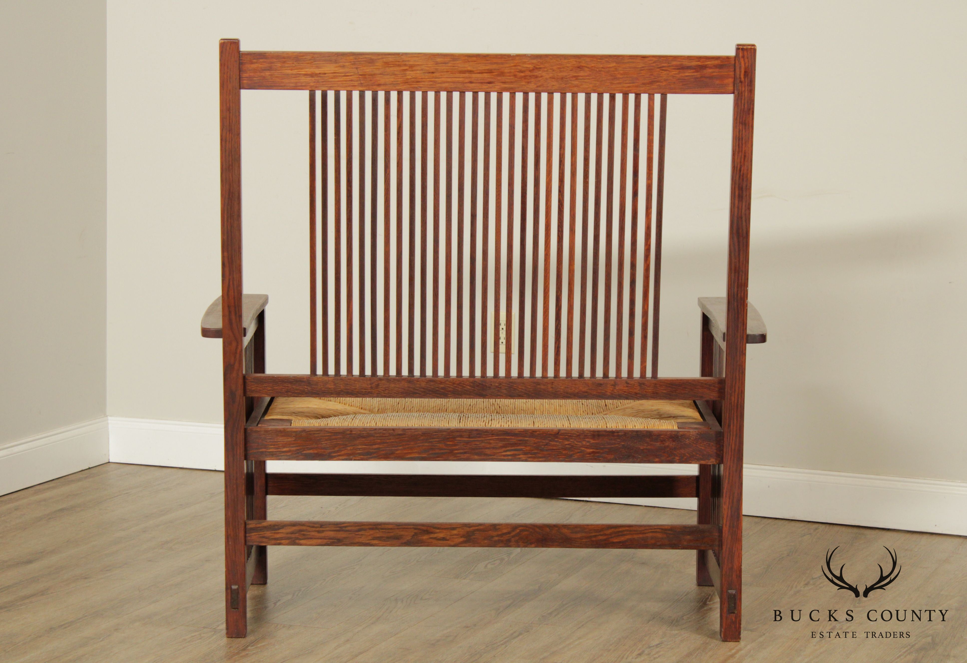 Gustav Stickley Rare Antique Mission Oak Settee