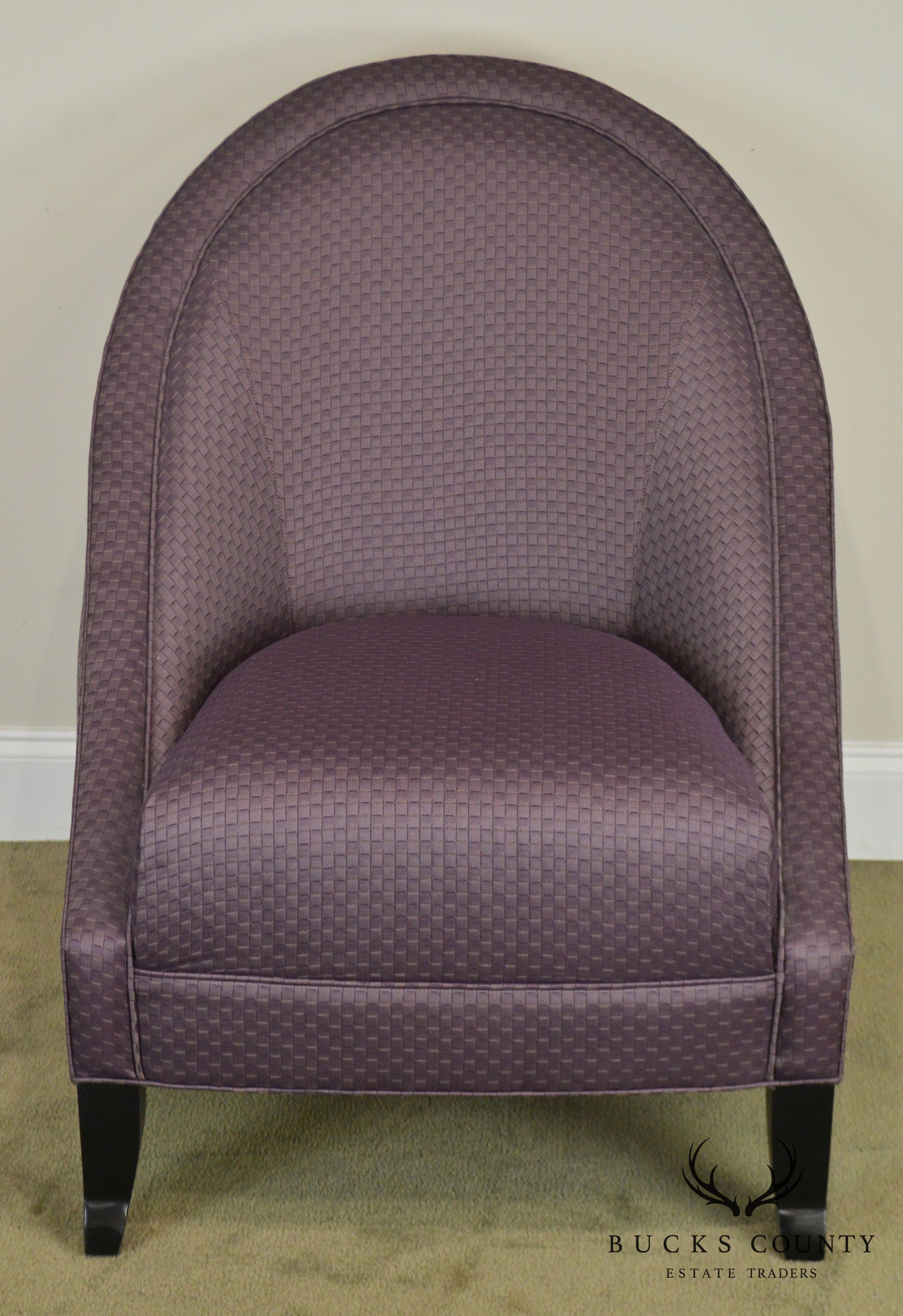 Directional Custom Purple Upholstered Pair of Club Chairs