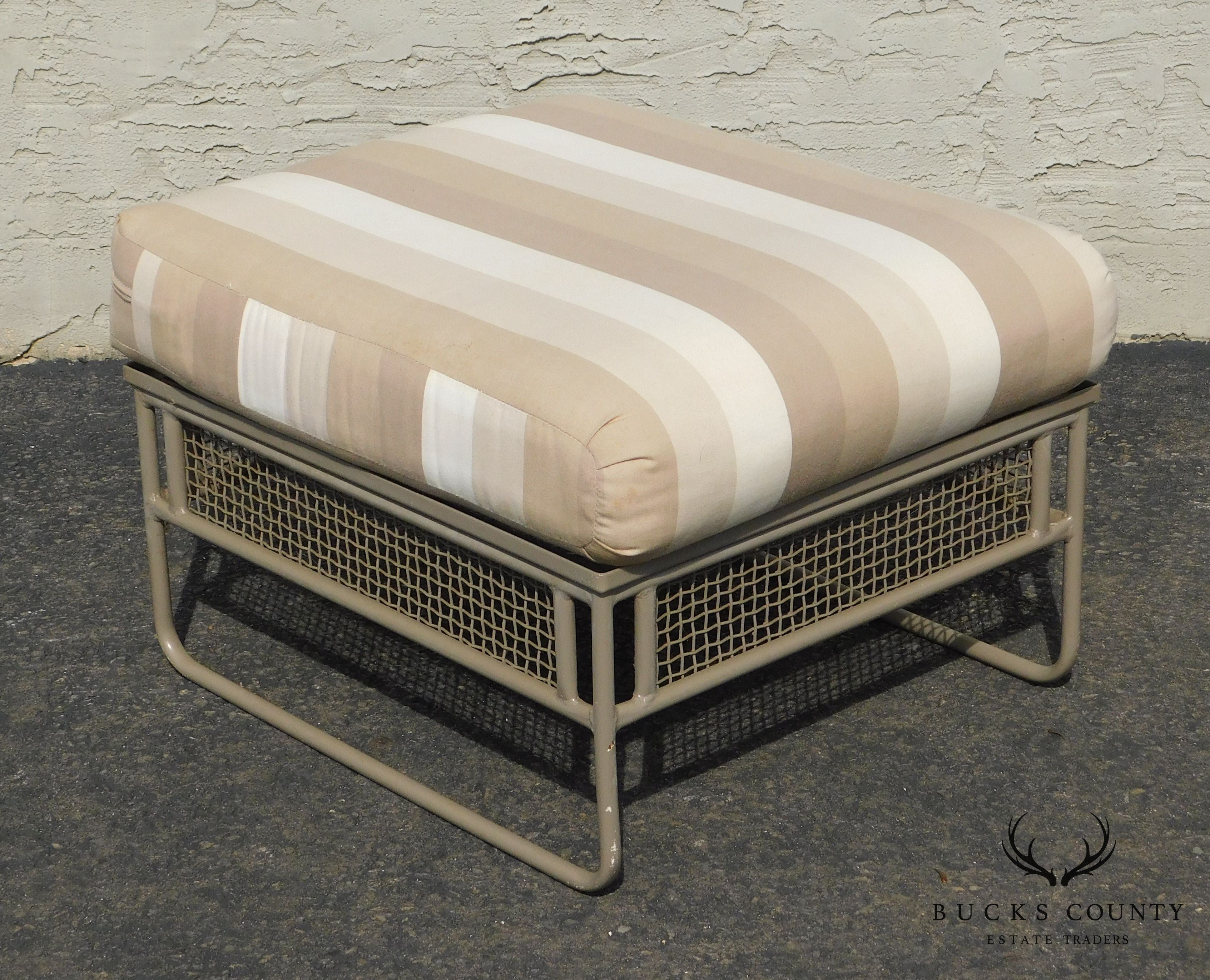 Woodard Sculptura Pair of Patio Ottomans