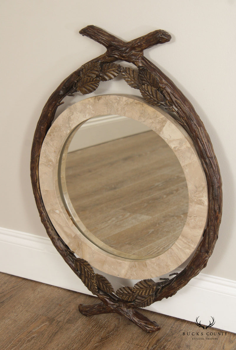 Faux Bois Accent Wall Mirror