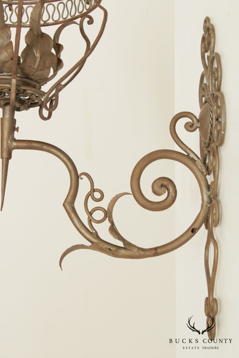 Vintage Italian Wrought Iron Wall Sconce