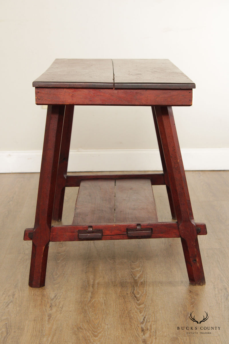 Arts & Crafts Antique  Two-Tier Library or Work Table