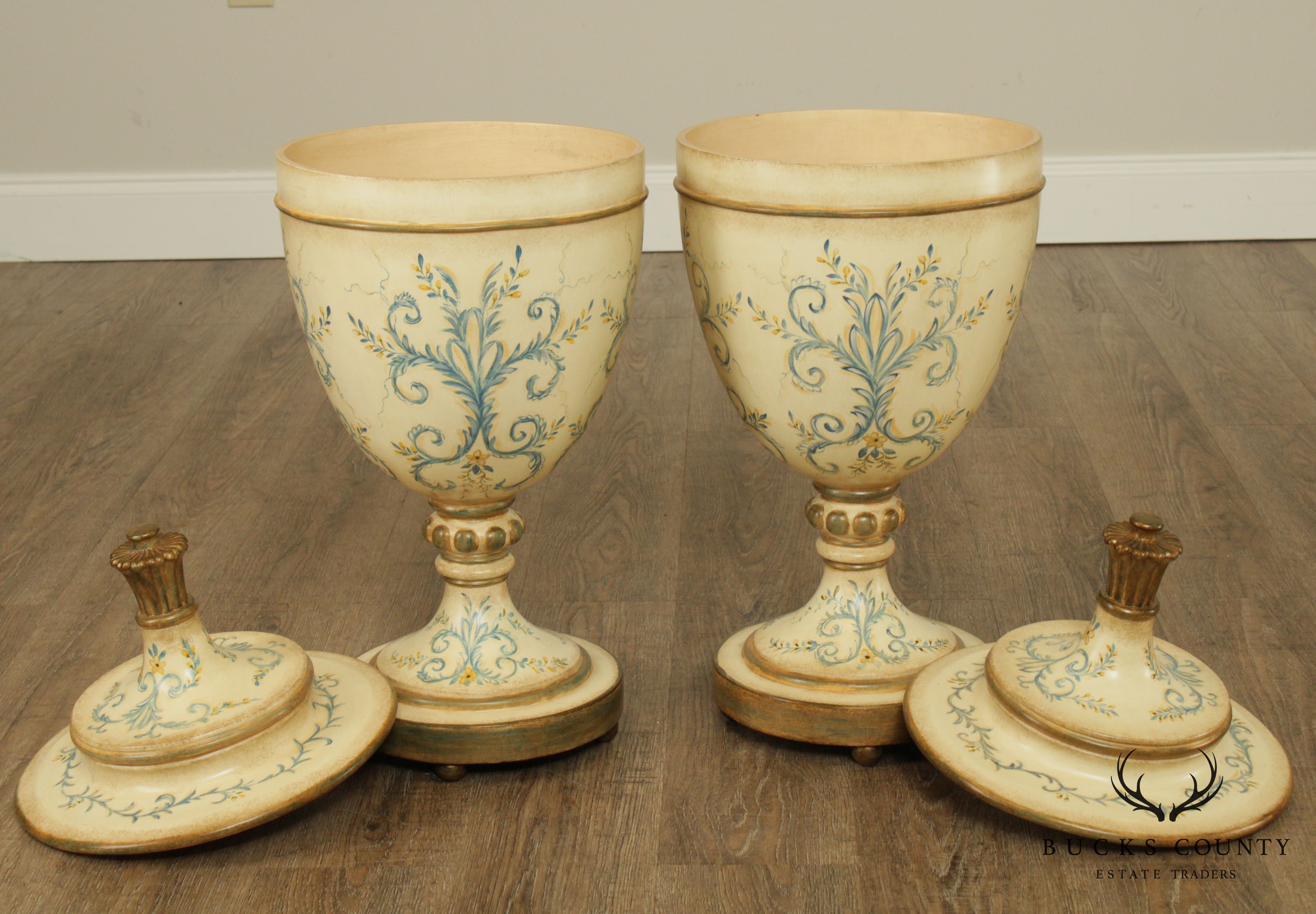 Sarried, LTD. Hand Painted Pair Decorative Lidded Vases