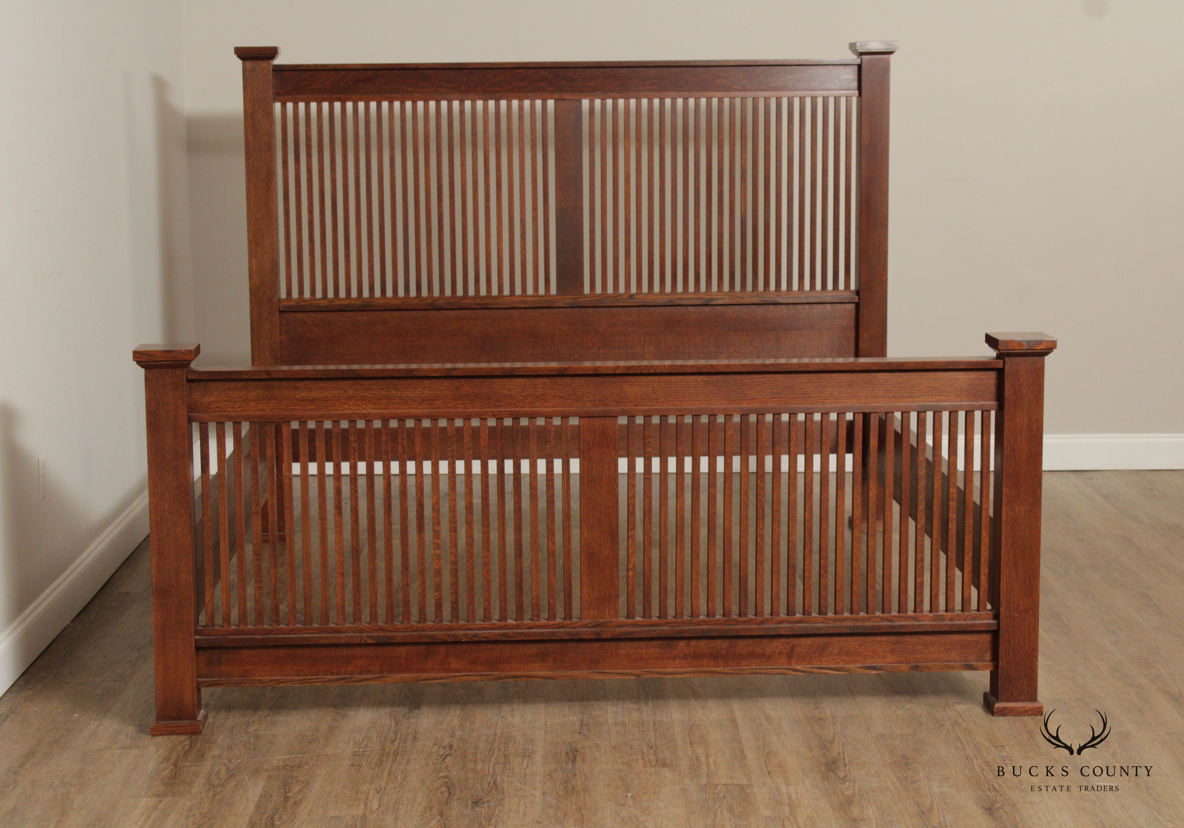 Stickley Mission Collection King Size Oak Prairie Bed