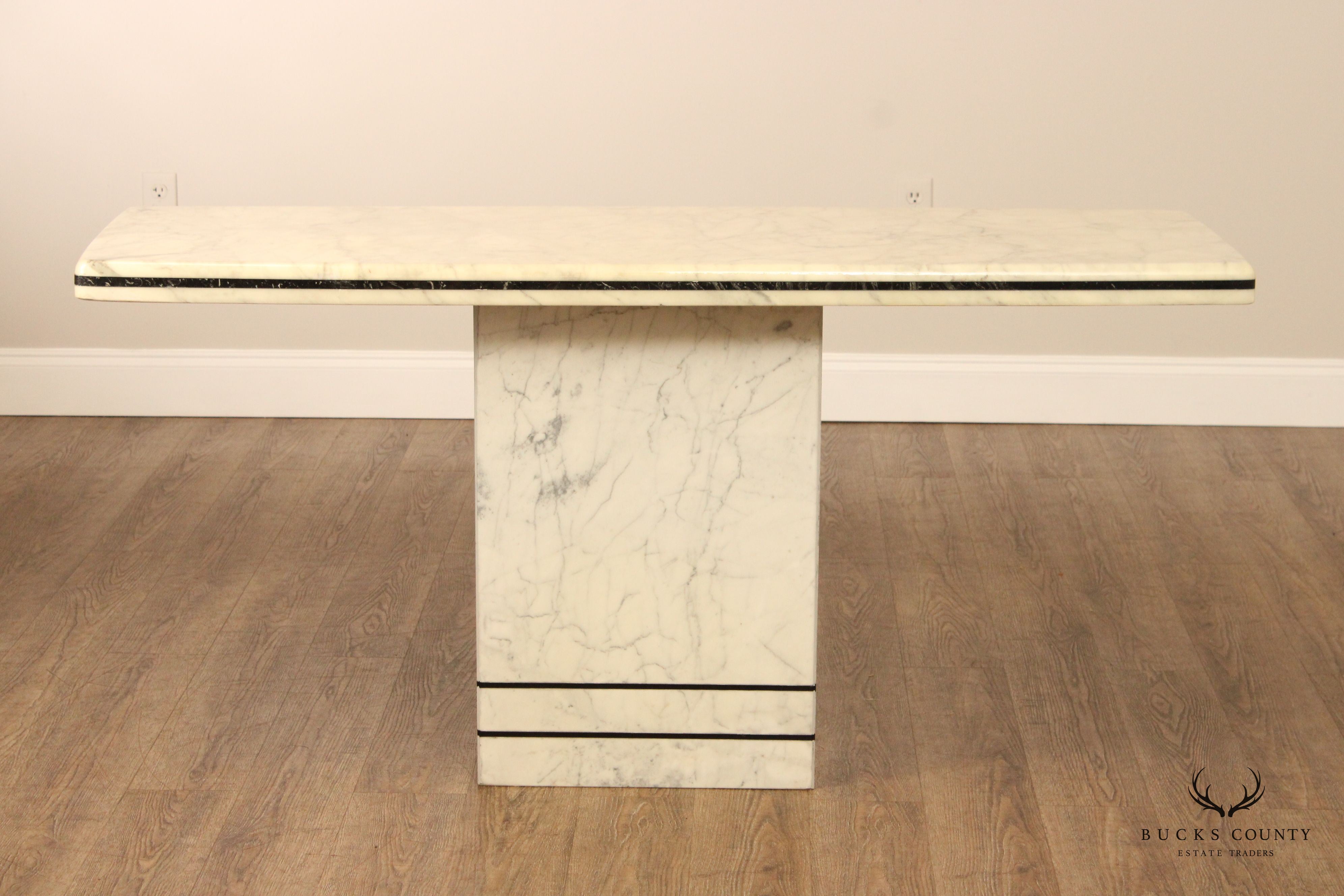 Italian Postmodern Marble Pedestal Console