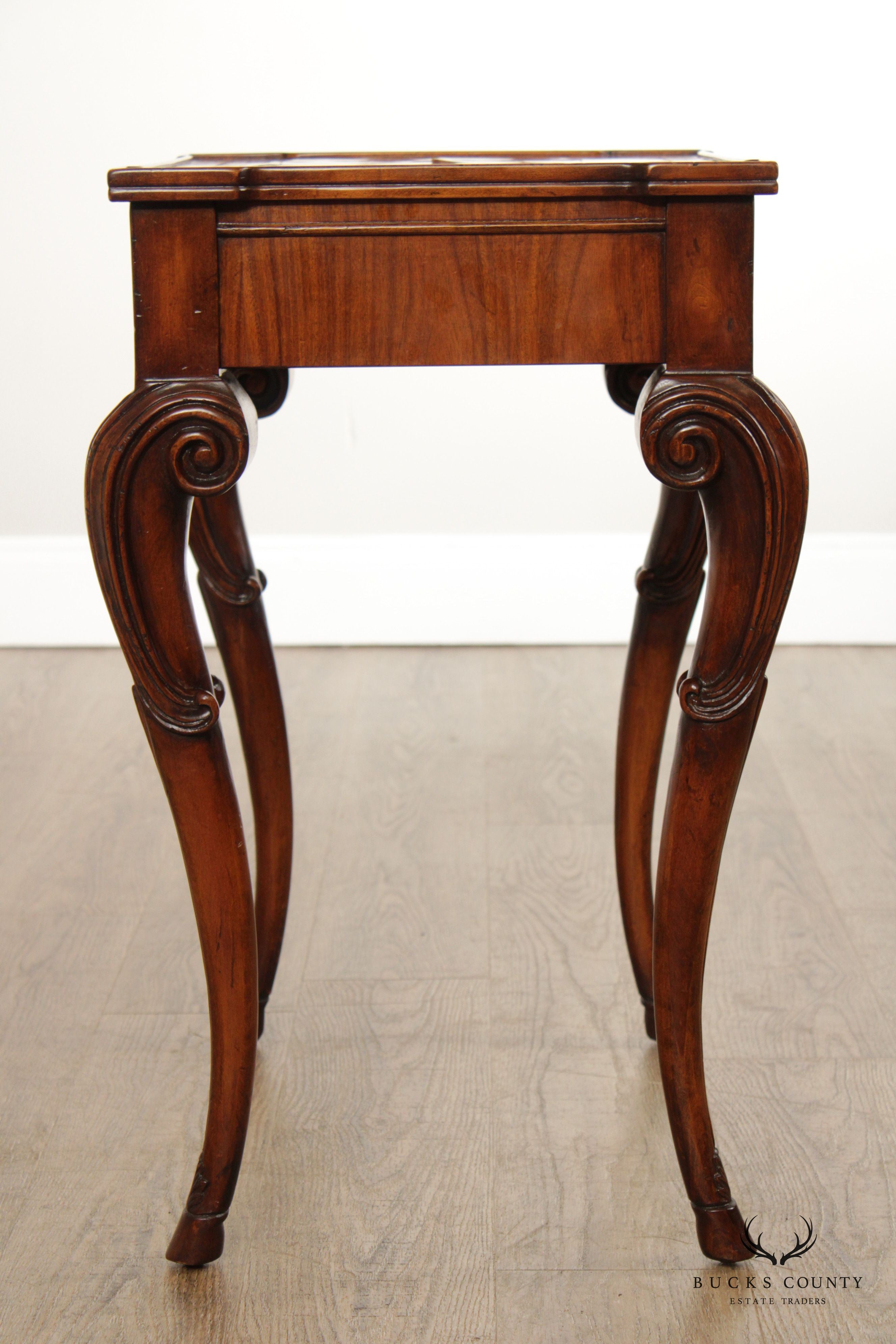 Italian Style Quality Carved Walnut Side Table