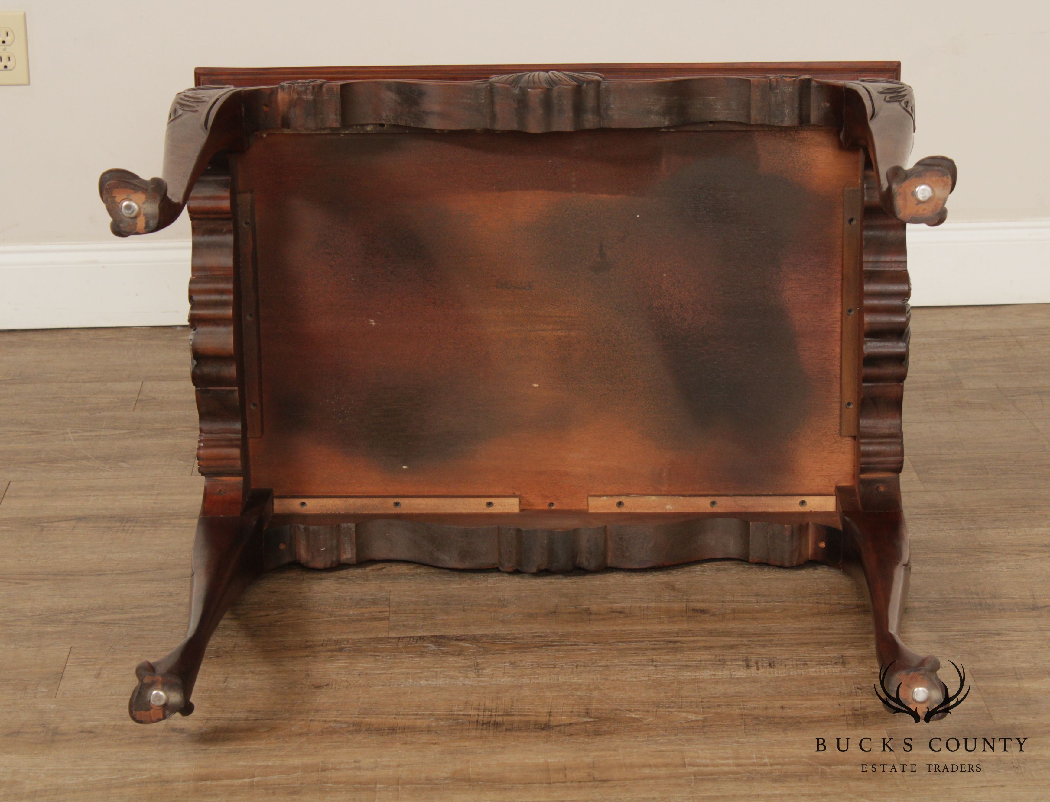 Baker Stately Homes Collection Irish Georgian Carved Mahogany Tea Table