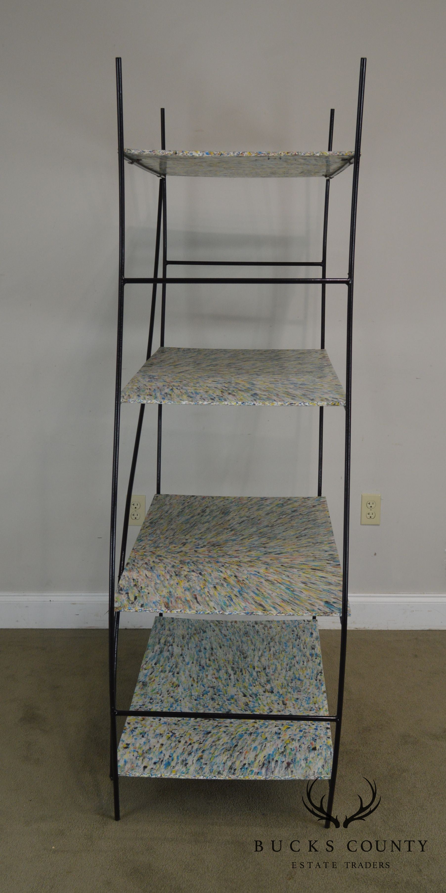 Whimsical Mid Century Modern Iron Etagere Display Rack