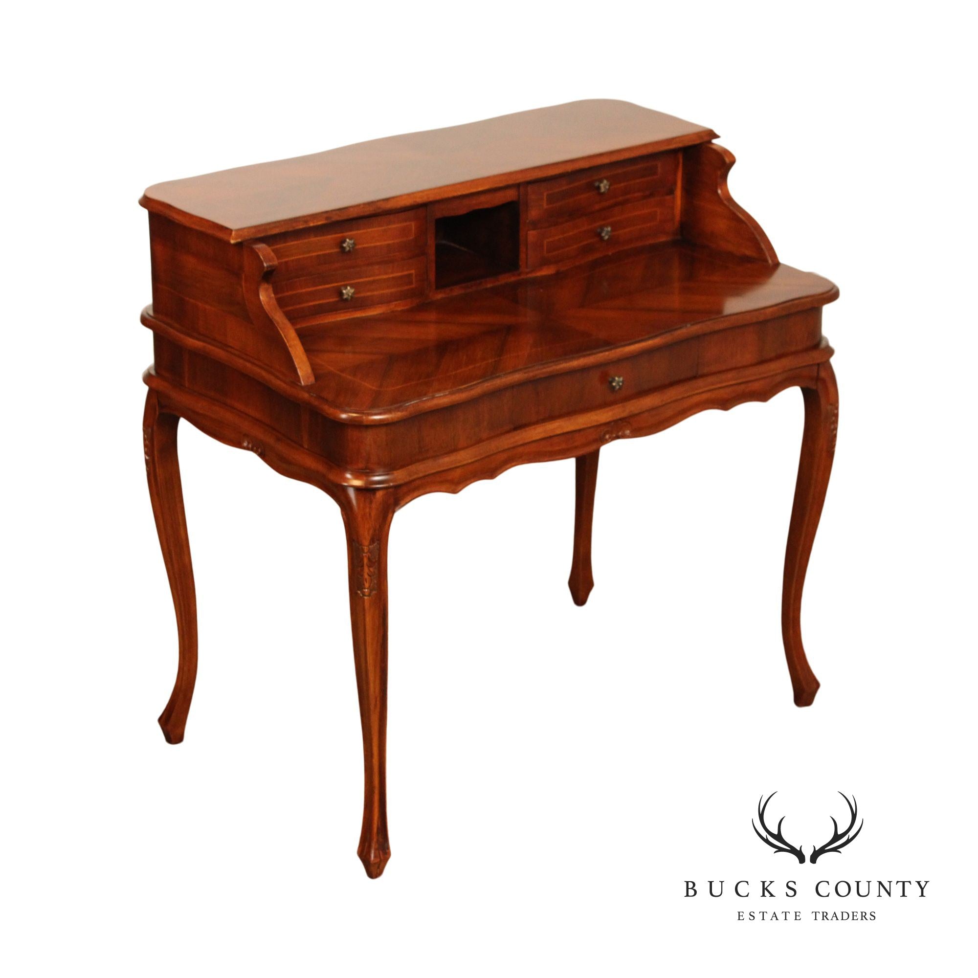 Italian Provincial Louis XV Style Walnut Writing Desk