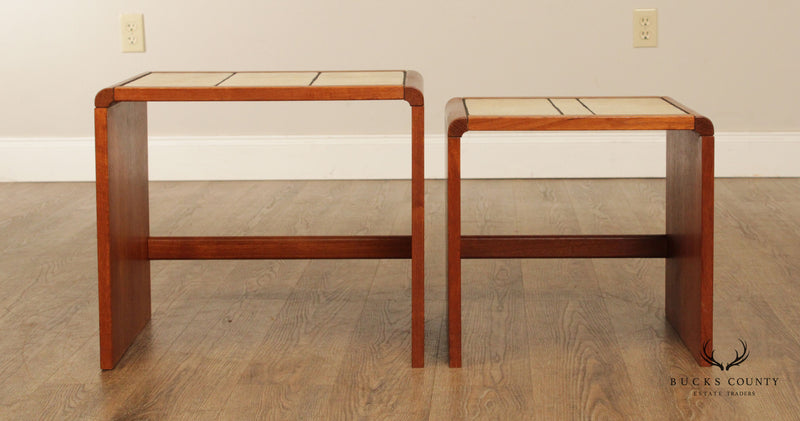 Mid Century Danish Modern Pair of Teak Nesting Tables
