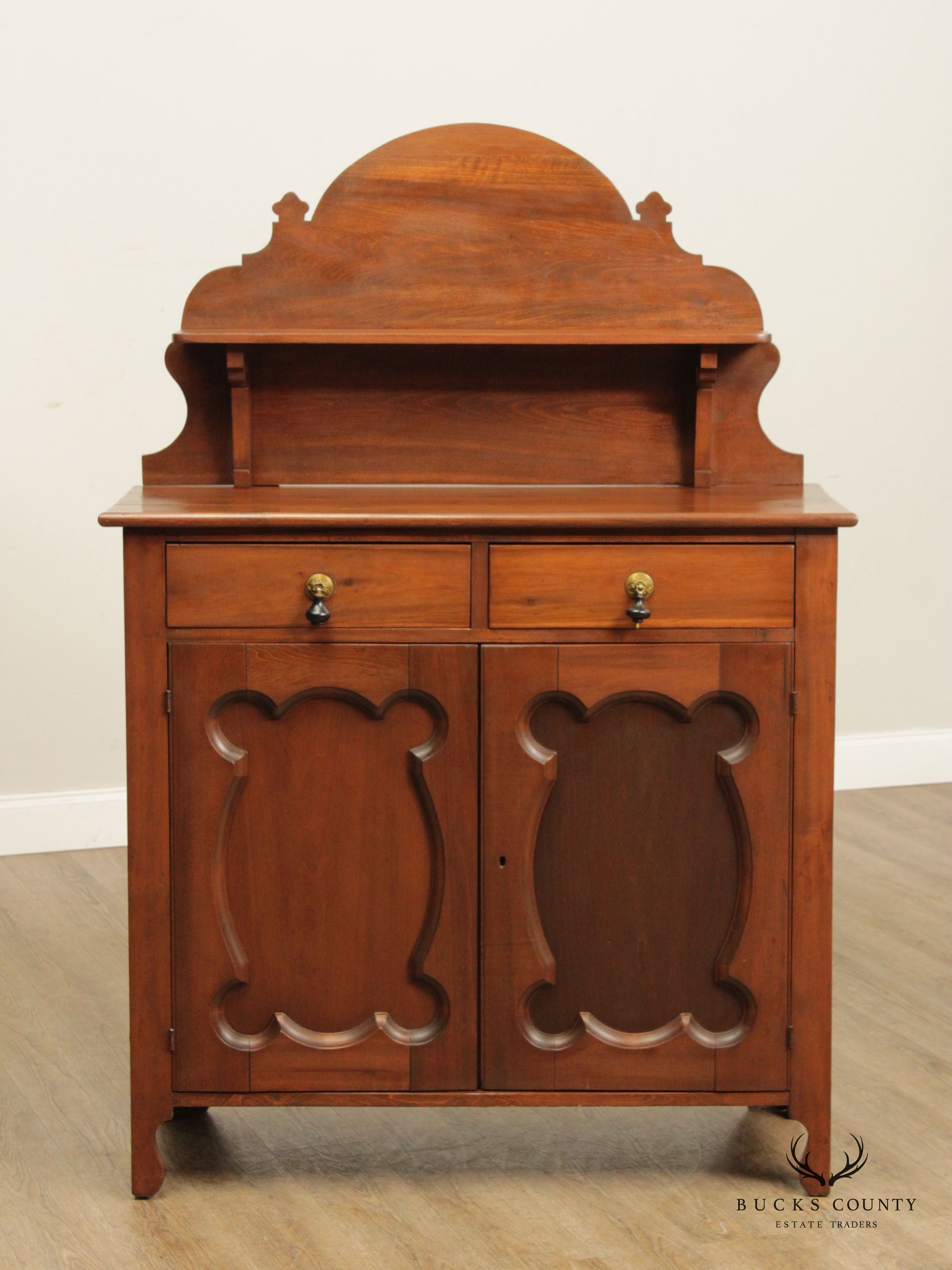 Antique Victorian Poplar Two-Door Pie Safe