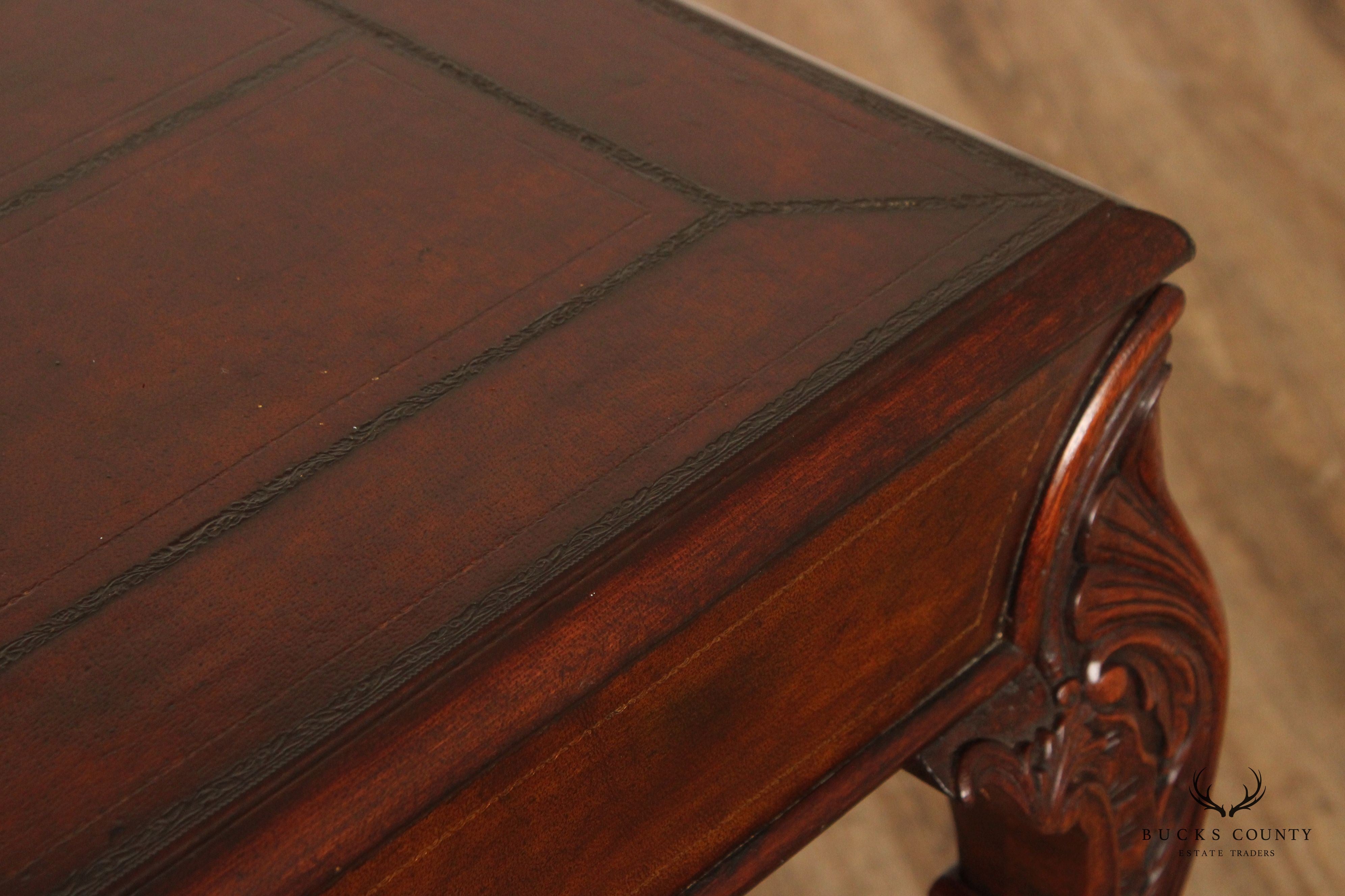 Chippendale Style Carved Mahogany Ball and Claw Foot Console Table