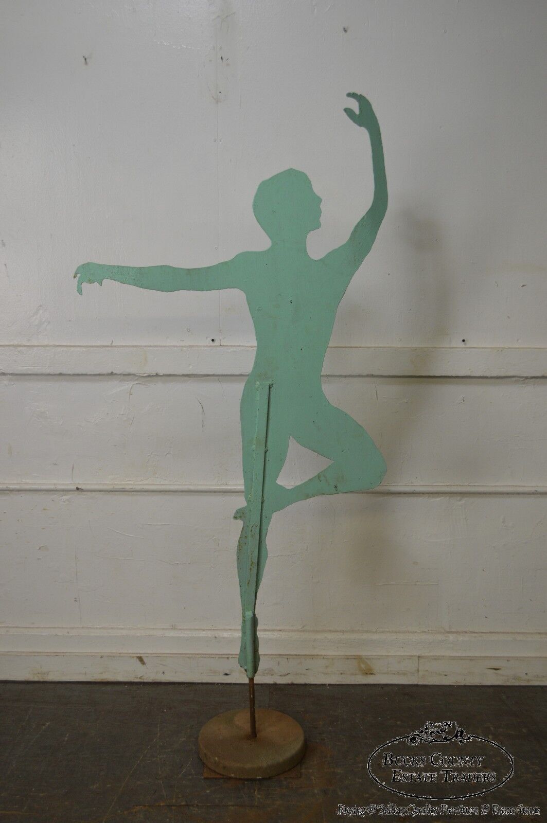 Mid Century Modern Large Dancing Ballerina Metal Garden Sculpture (C)