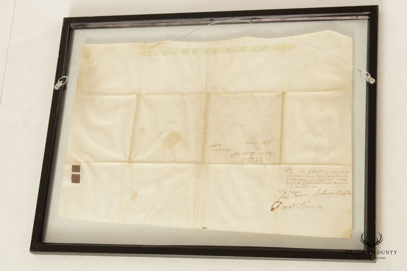 Antique 18th Century Bucks County PA Indenture Deed, Custom Framed