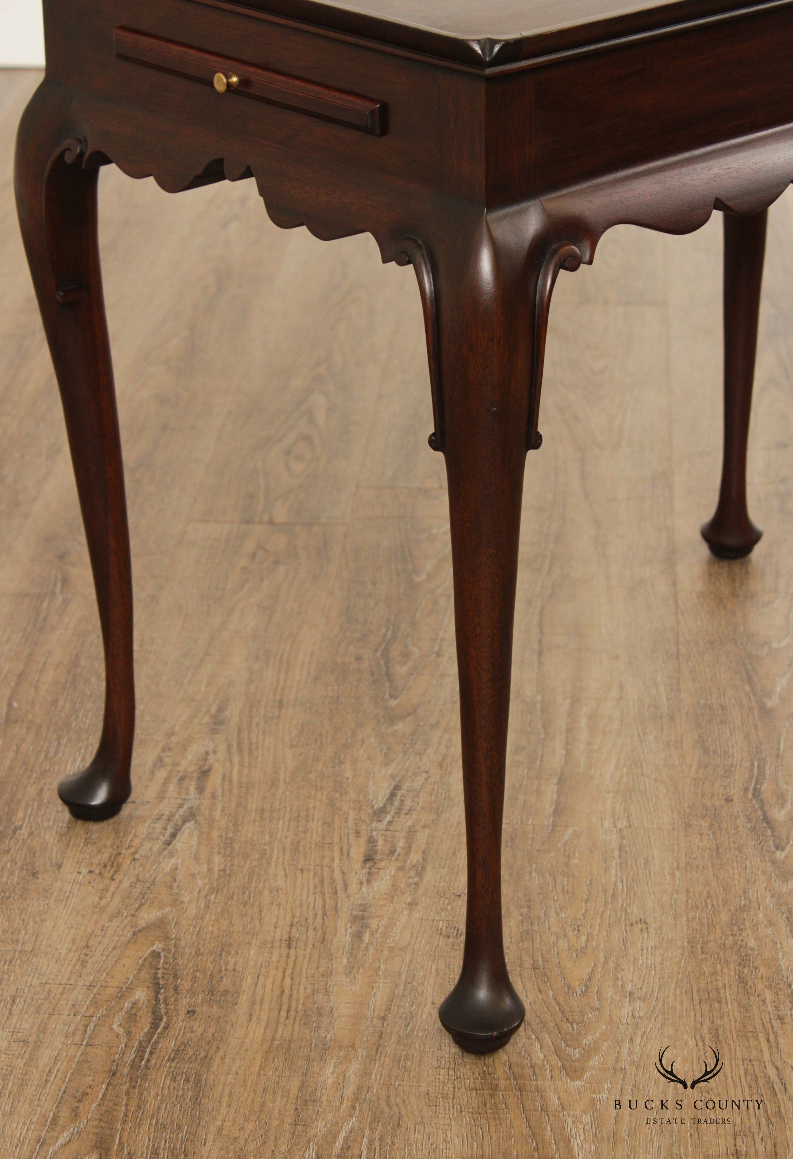 Henkel Harris Queen Anne Style Mahogany Tea Table