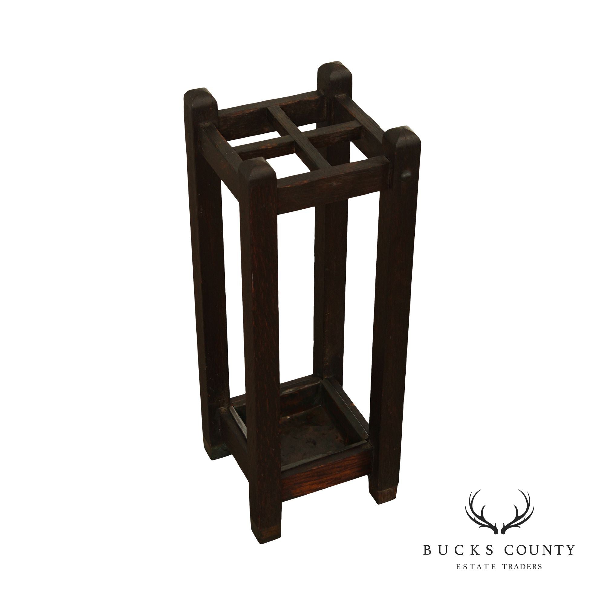 Antique Mission Oak Umbrella Stand