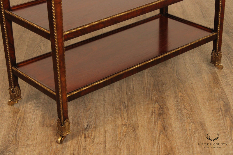 Henredon Historic Natchez Collection Mahogany Rolling Dessert Trolley or Bar Cart