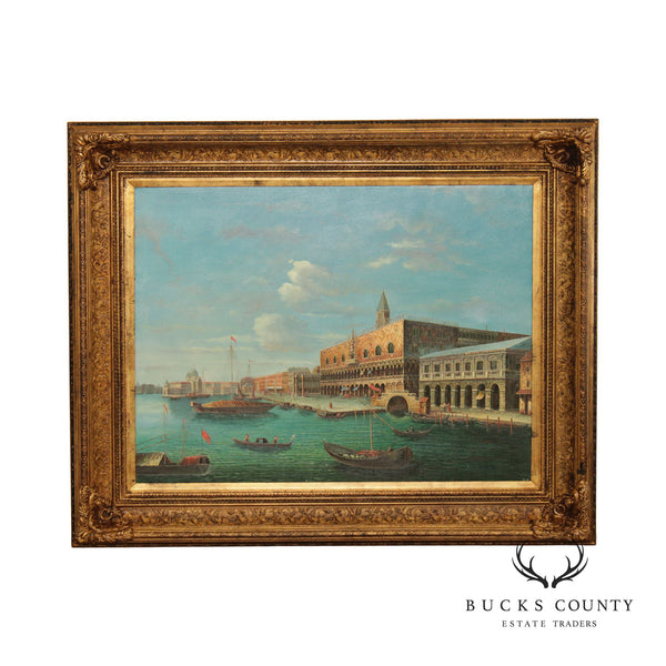 Italian 20th C. 'The Bacino Di San Marco Venice' Original Oil Painting
