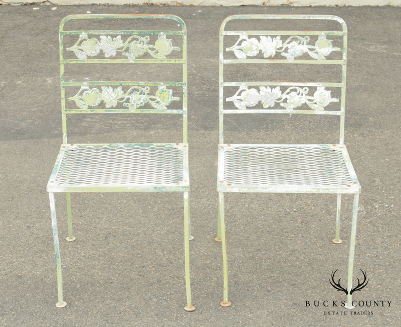 Vintage Iron Square Garden Table with 2 Chairs