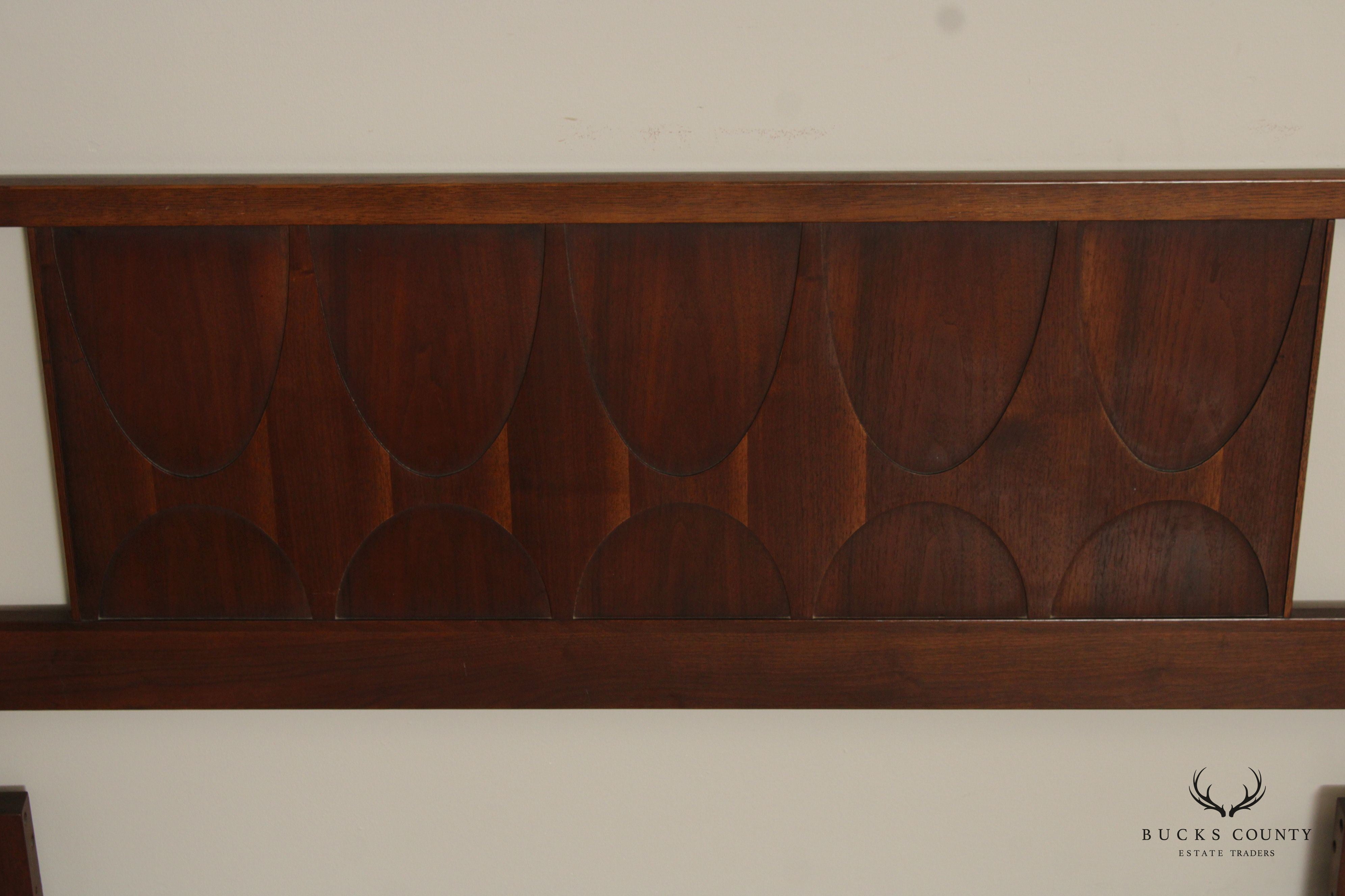 Broyhill Brasilia Mid Century Modern Queen Size Walnut Headboard