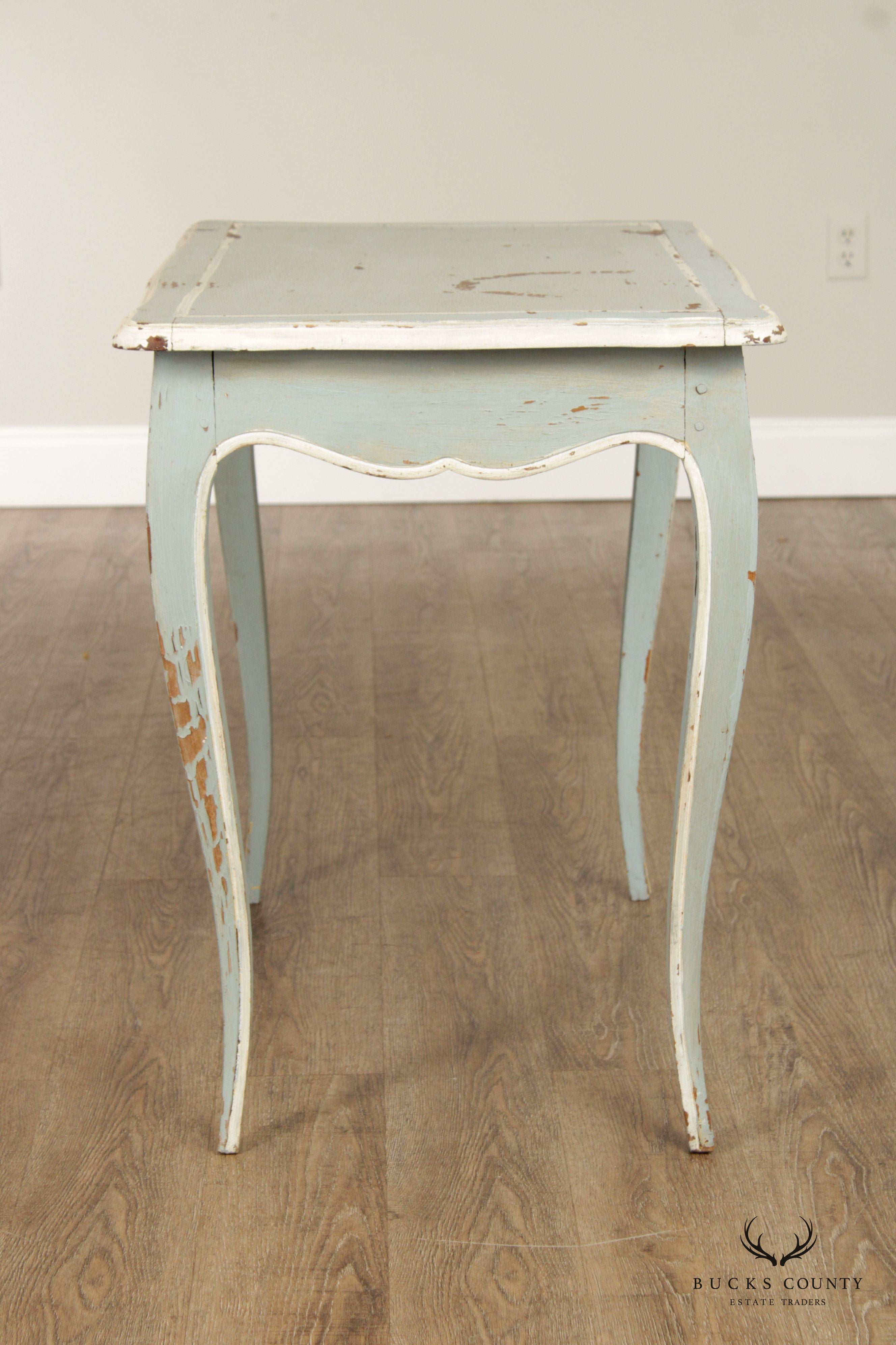 French Louis XV Style Antique Distress Painted Writing Desk