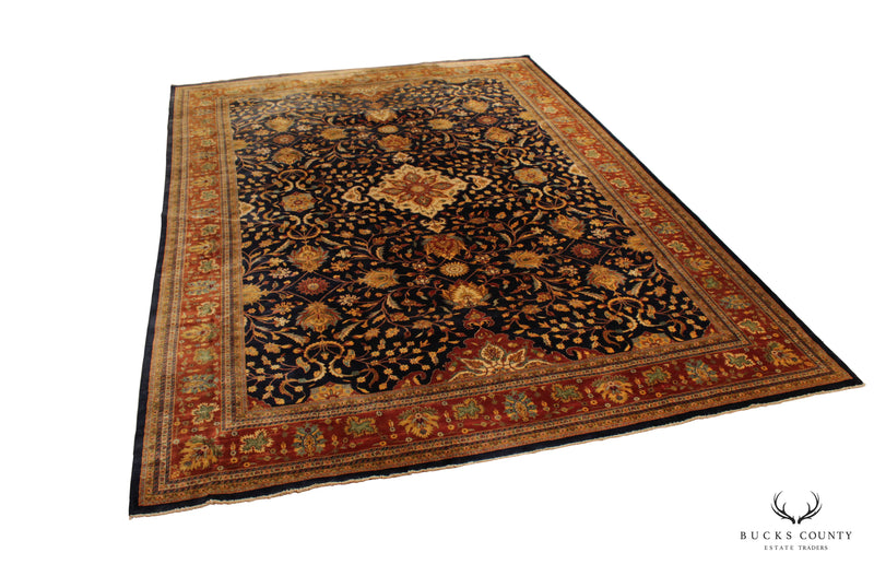 Quality Hand Tied Persian Sarouk Large Room-Size Area Rug, 17' x 12'