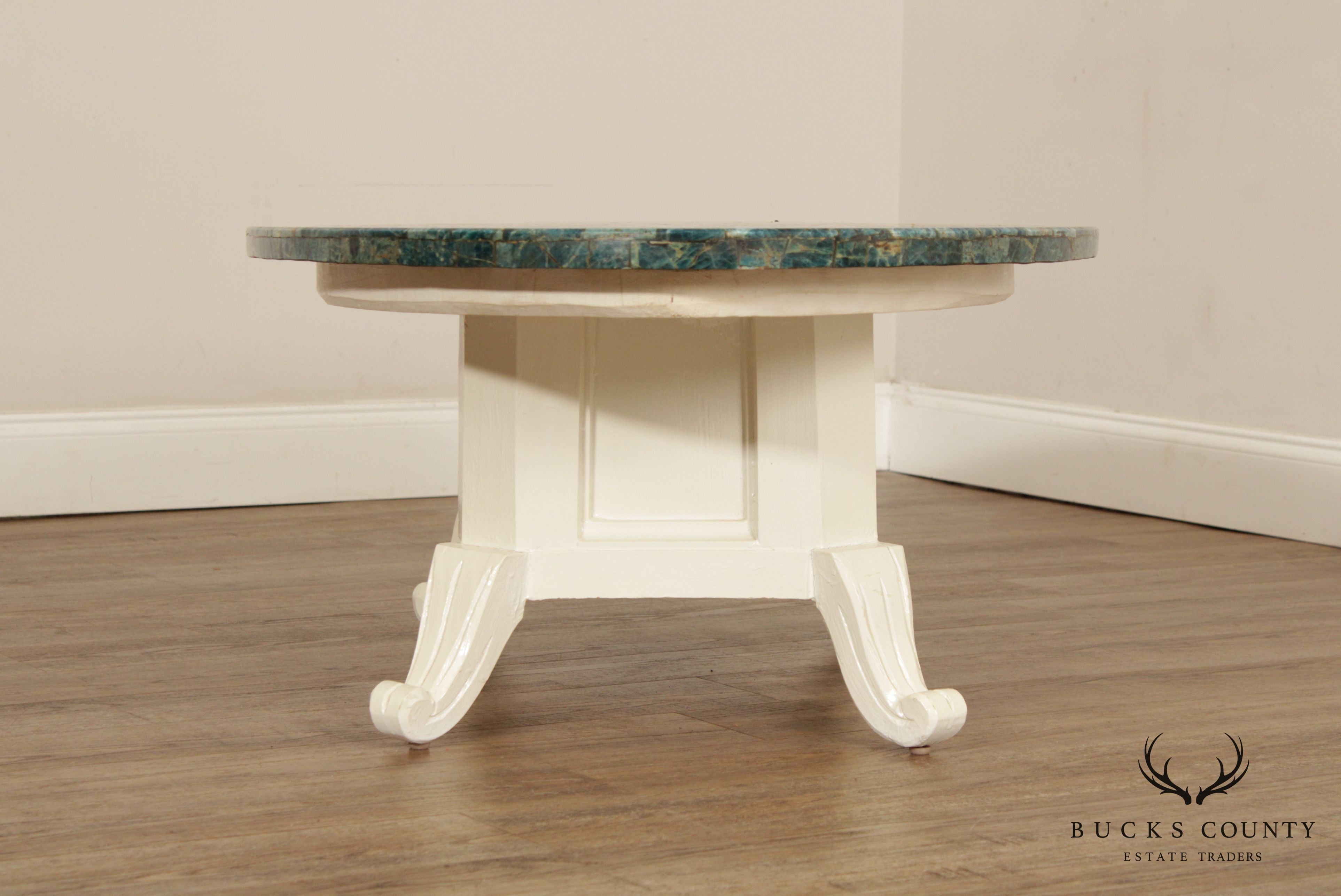 Mid Century Mosaic Marble Top Coffee Table