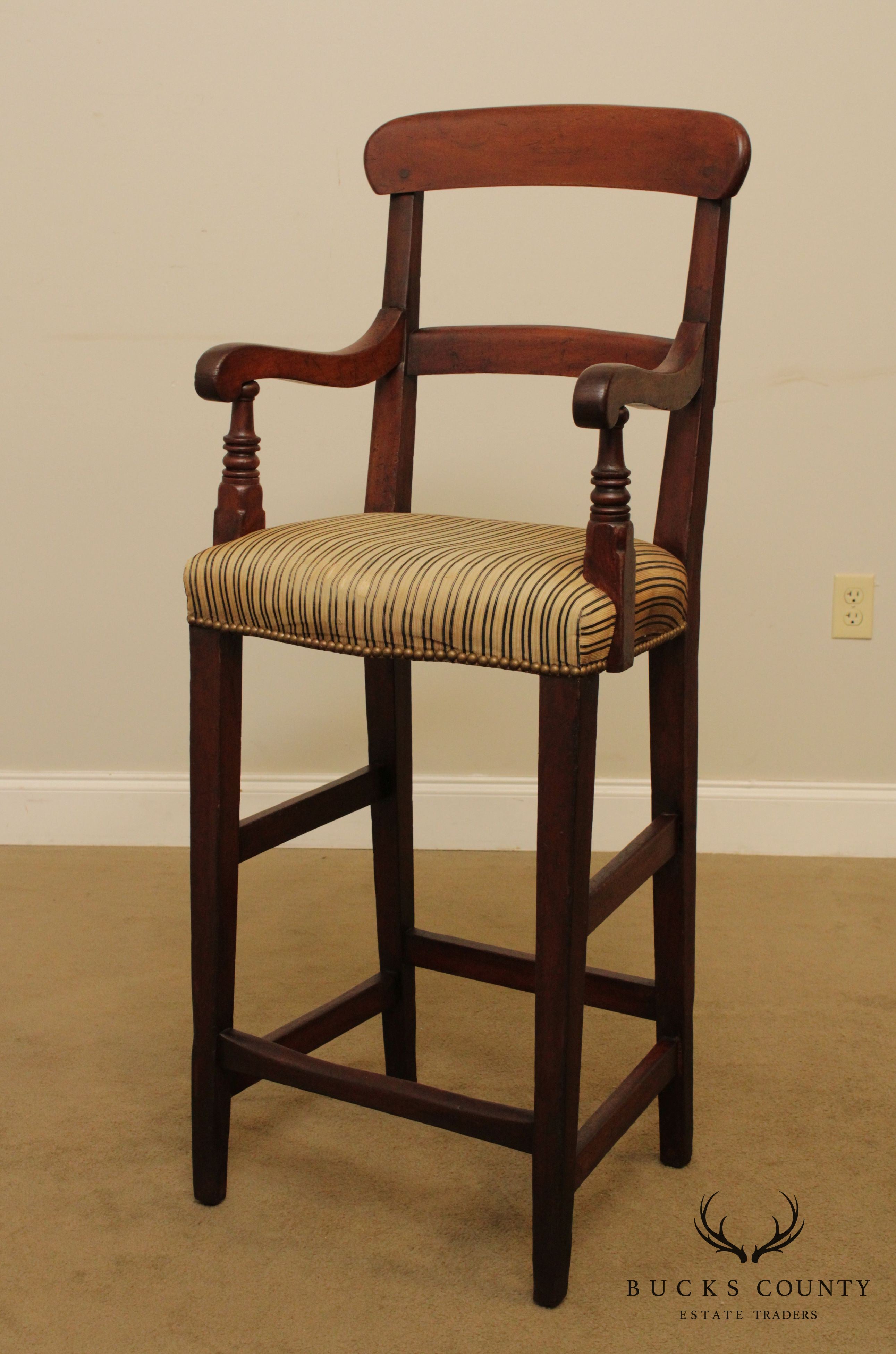 Antique 19th Century English Mahogany Pub Chair