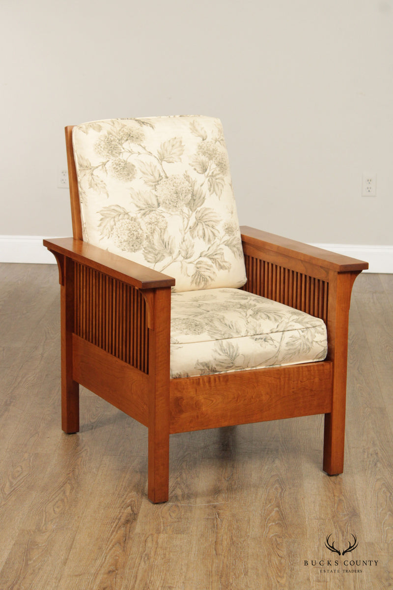 Stickley Mission Collection Cherry Spindle Lounge Chair with Tight Seat