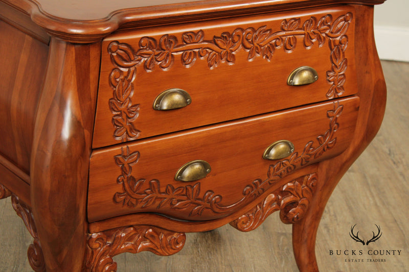 French Louis XV Style Cherry Bombe Chest
