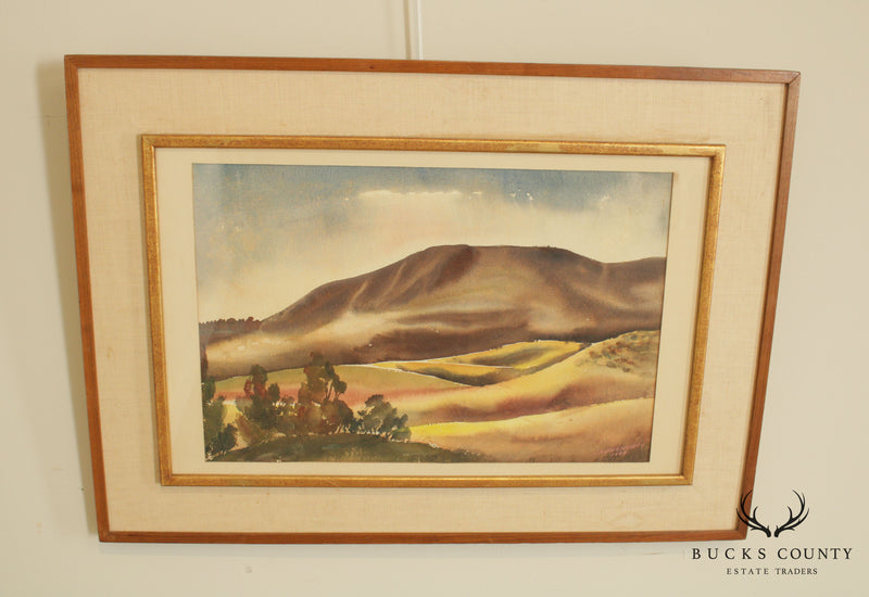 William Montgomery Framed "California" Watercolor Painting Signed