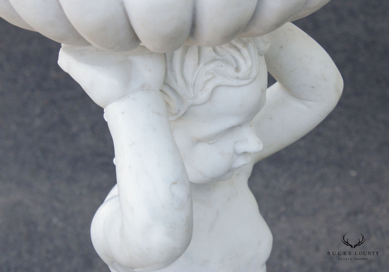 Neoclassical Style Figural Carved Marble Garden Planter