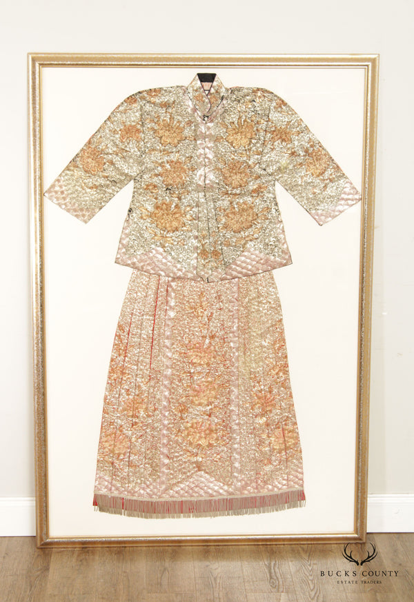 Vintage Wong Chow Hand Embroidered Framed Asian Robe