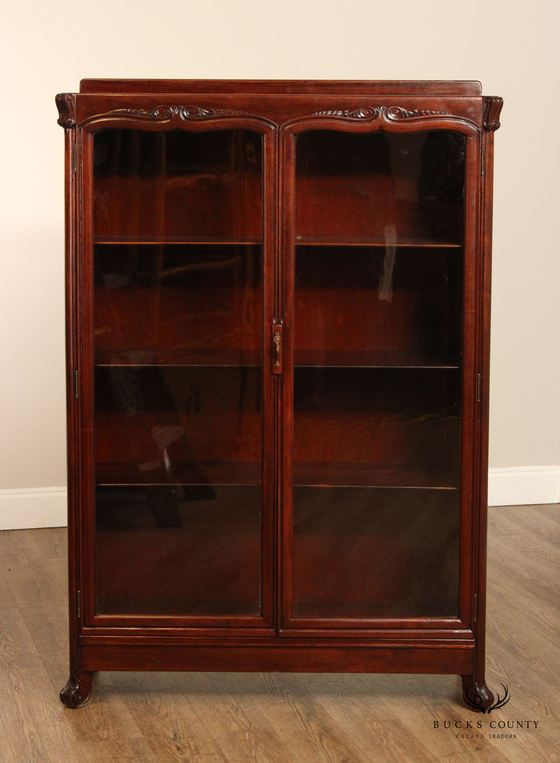 Antique Victorian Mahogany Two Door Bookcase