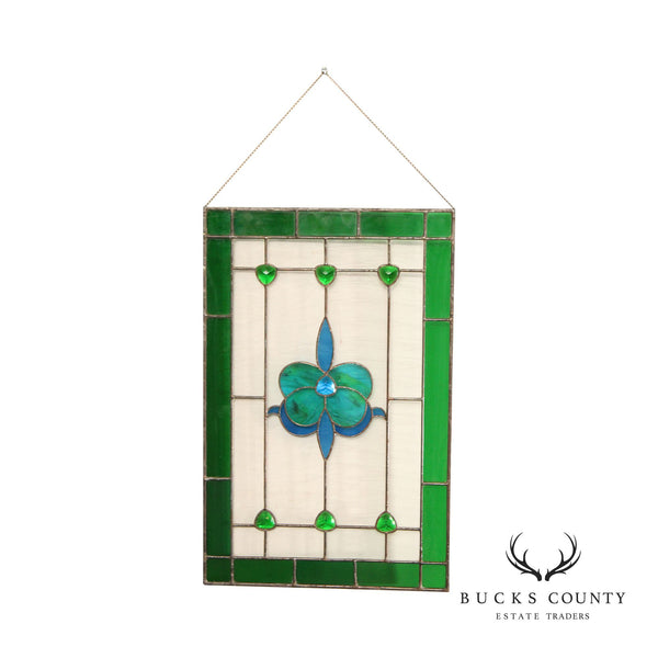 Arts and Crafts Style Jeweled Stained Glass