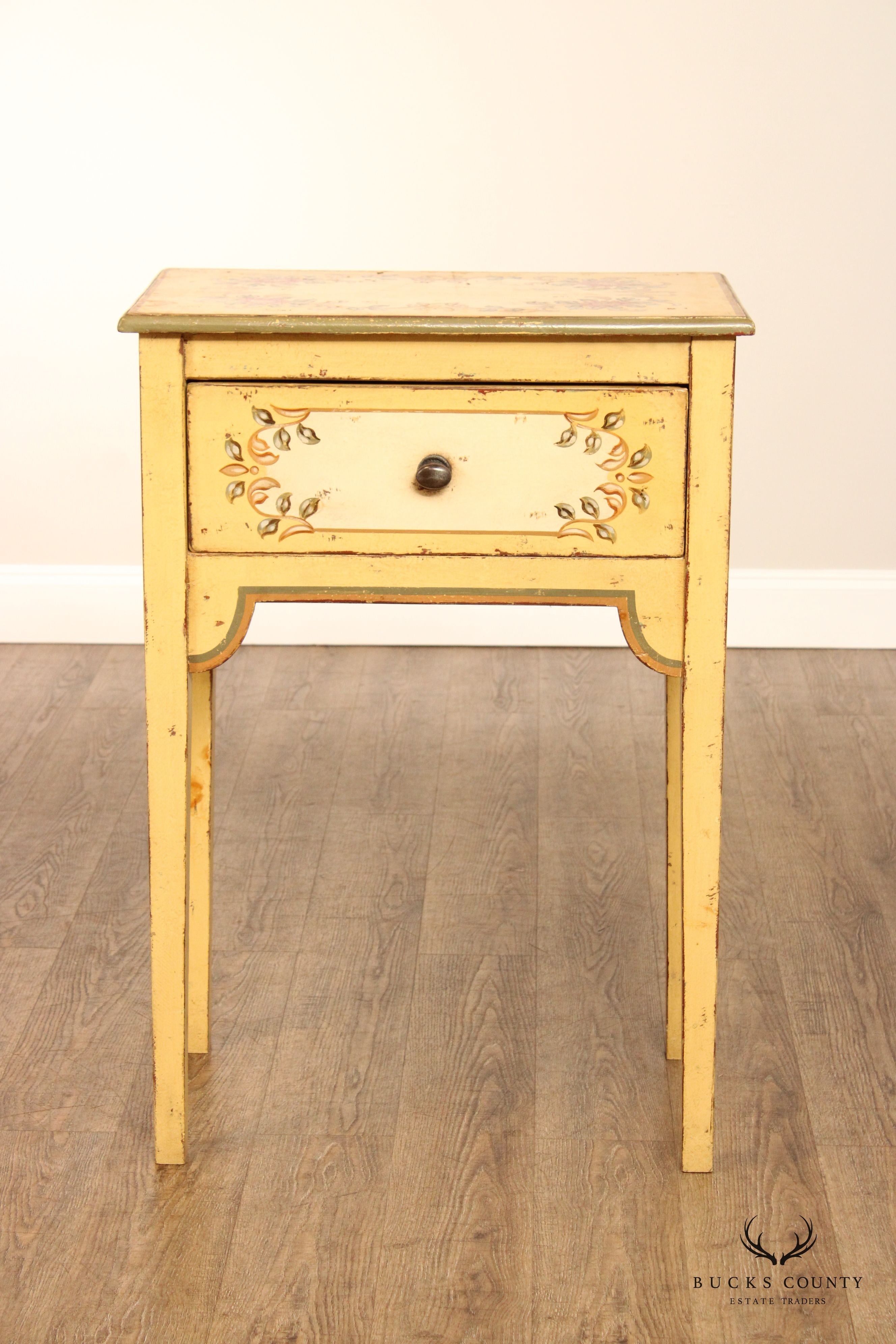 Eddy West Pair of Farmhouse Painted Pine Nightstands