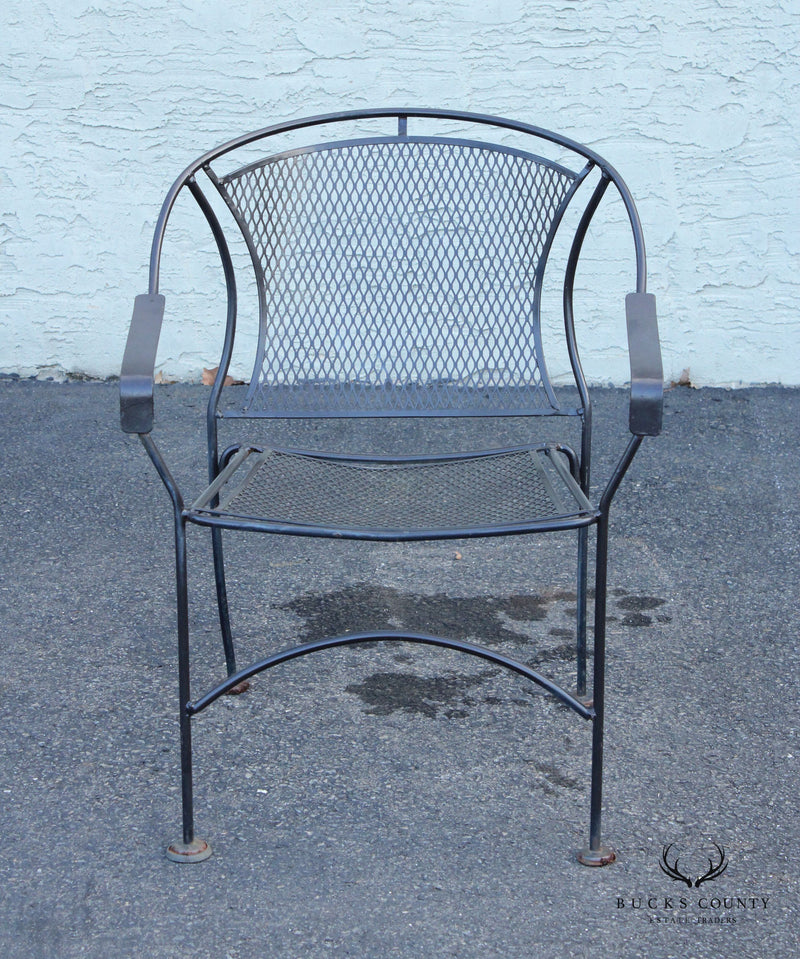 Vintage Set of Four Wrought Iron Patio Dining Chairs