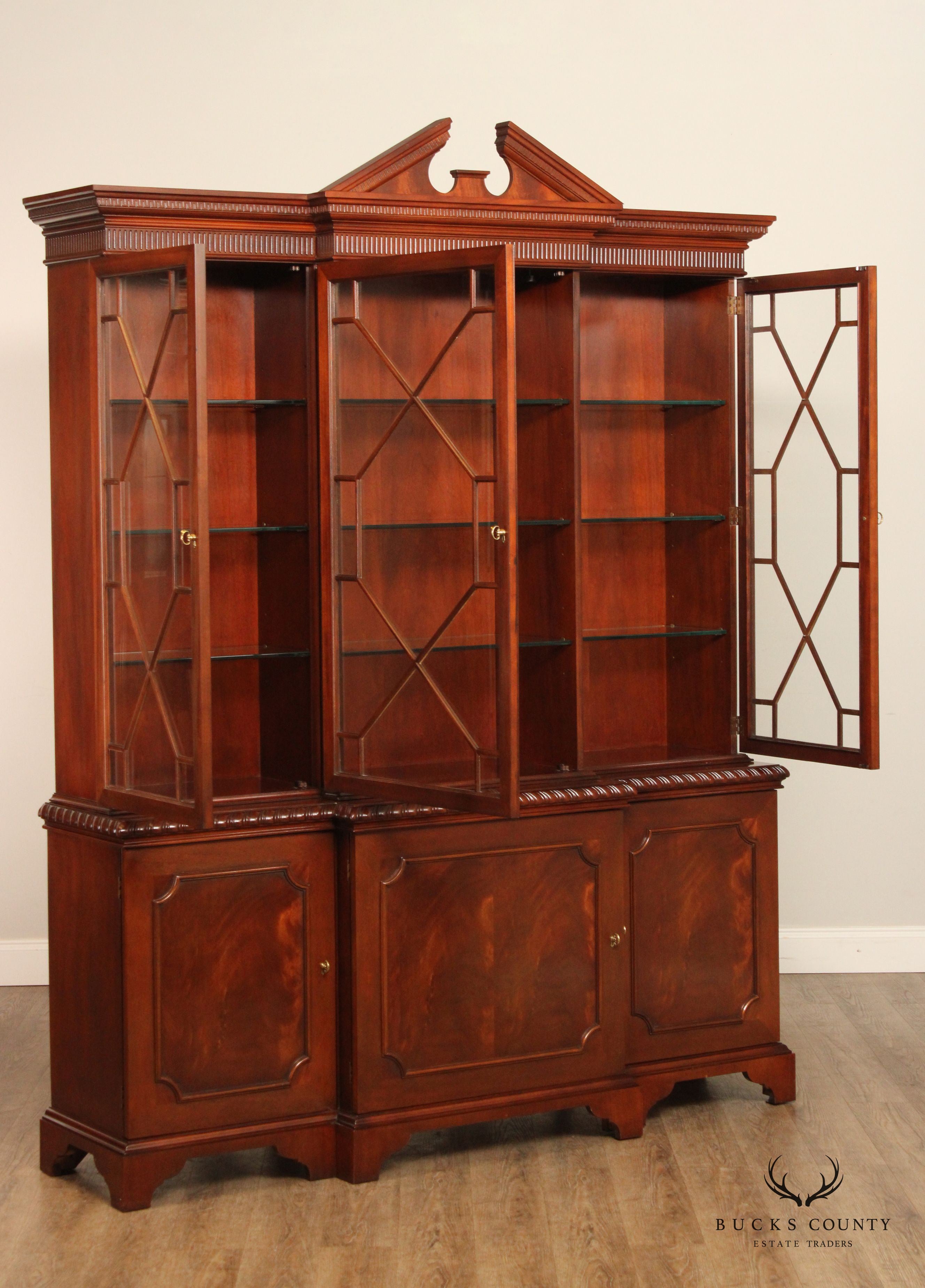 Baker Historic Charleston Collection Mahogany Breakfront China Cabinet