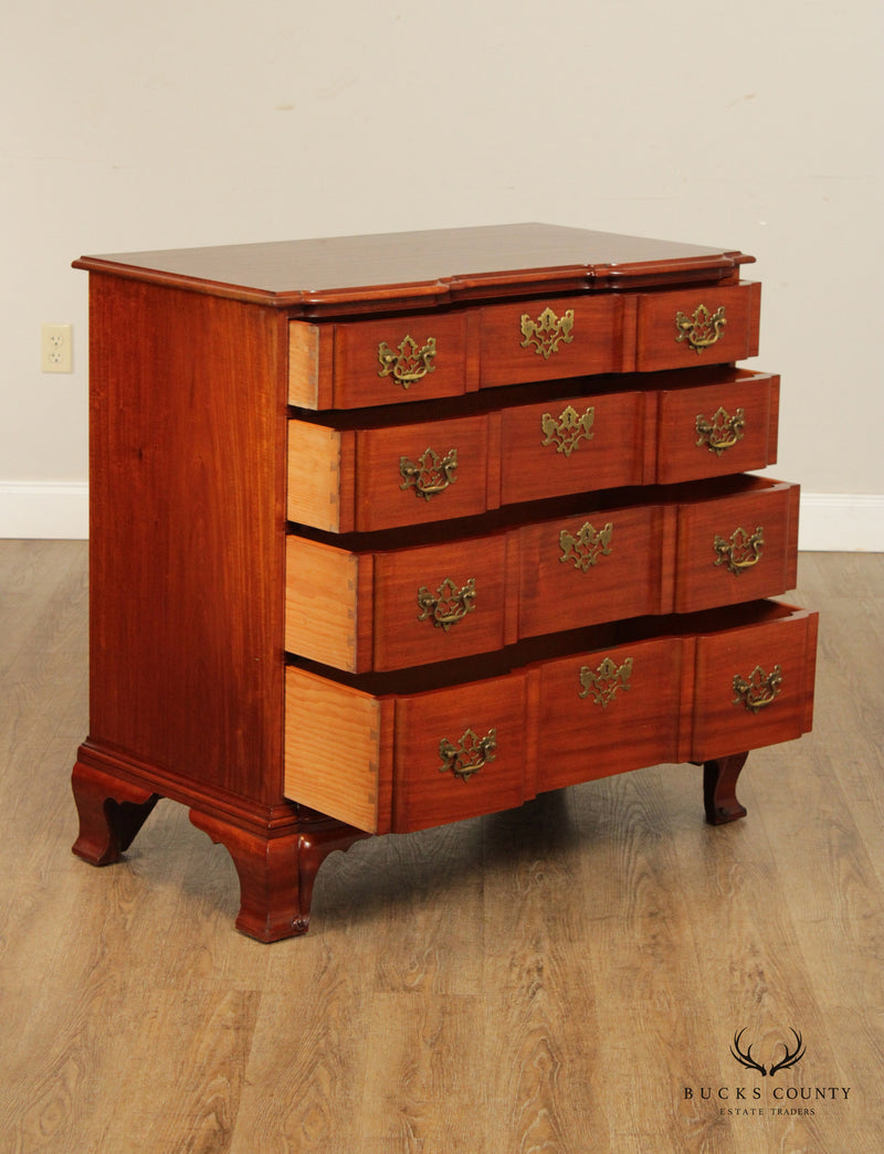 Chippendale Style Hand Crafted Mahogany Block Front Chest of Drawers
