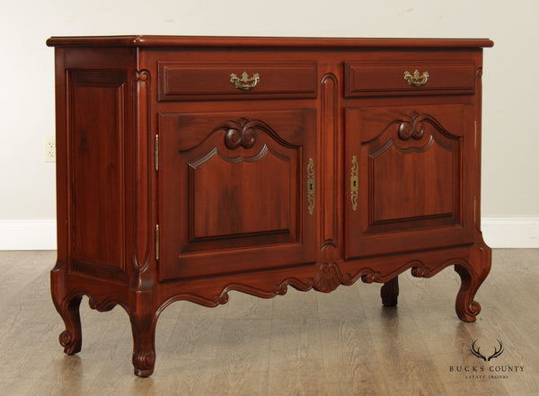 French Louis XV Style Cherry TV Media Sideboard