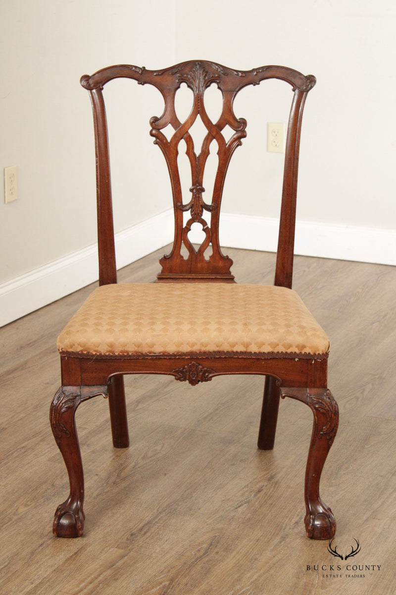 Antique Philadelphia Chippendale Mahogany Dining Side Chair