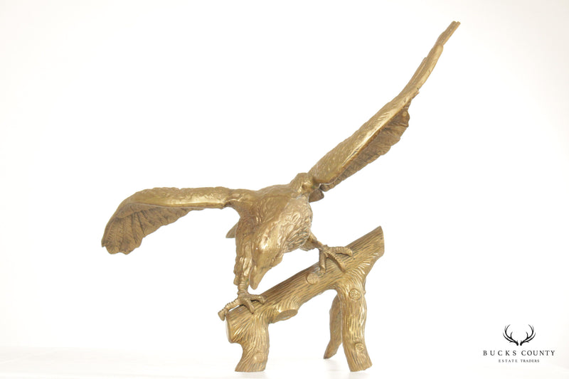 Vintage Large Brass Eagle Sculpture