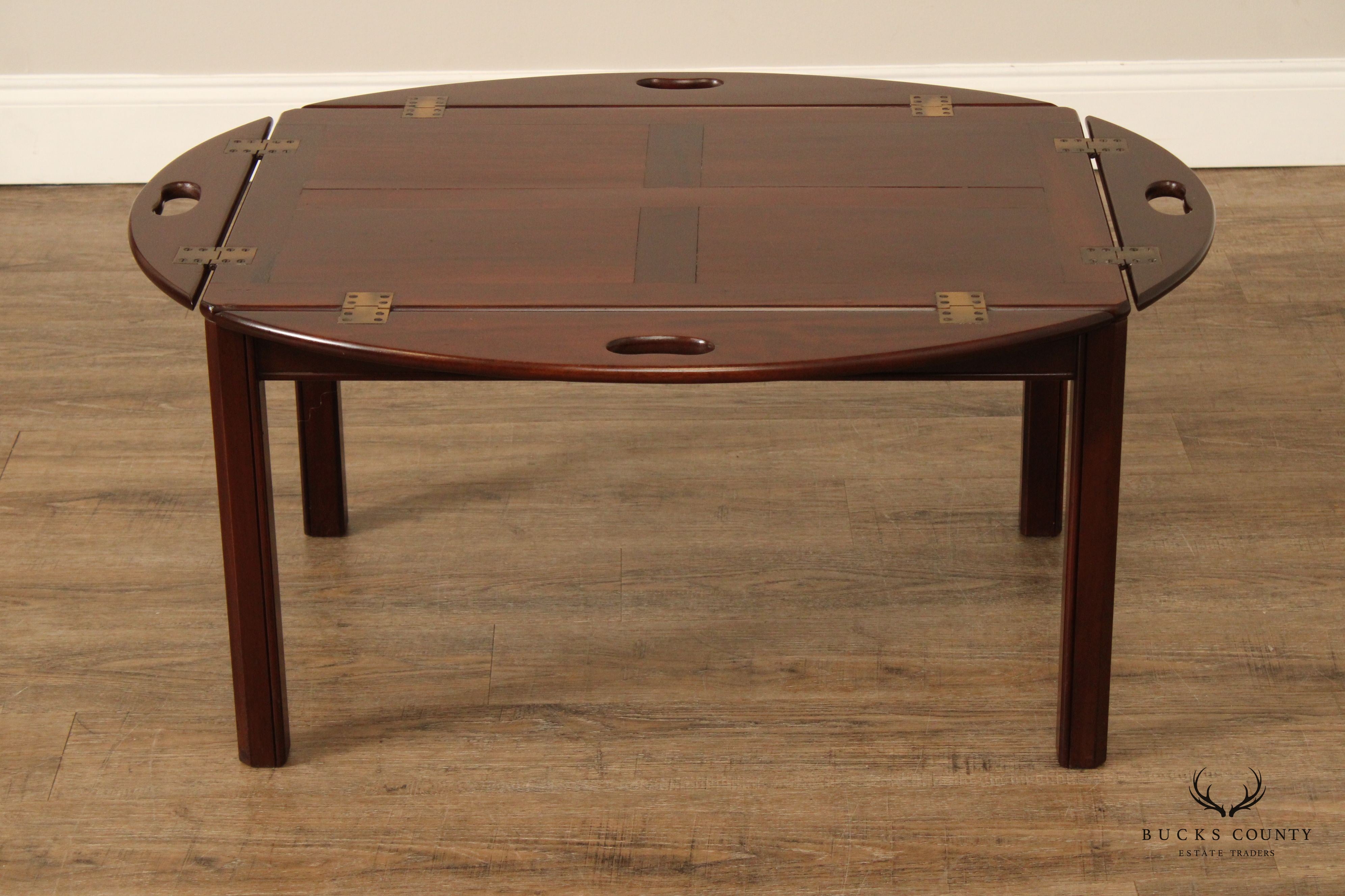 Biggs Chippendale Style Mahogany Butler's Tray Coffee Table