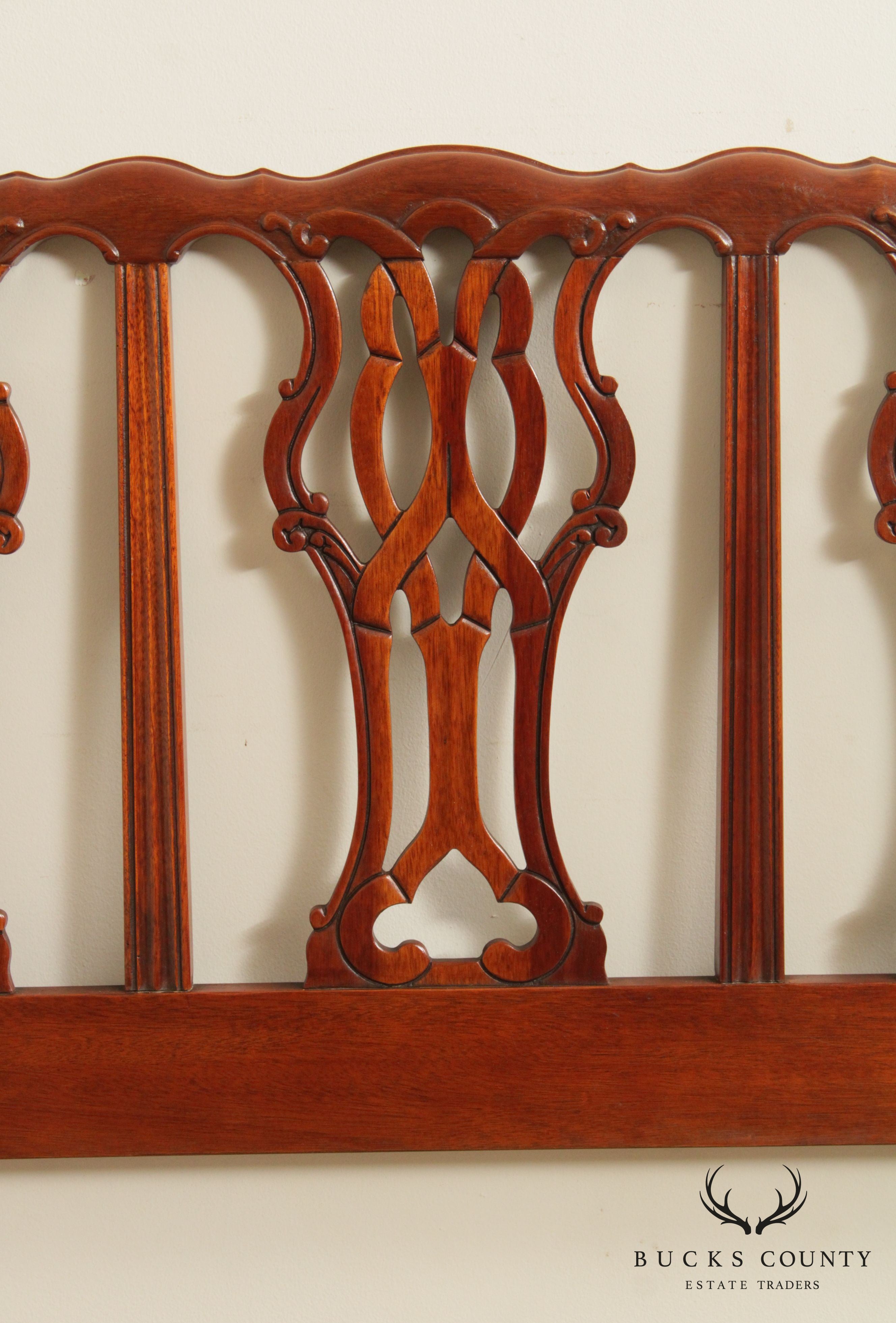 Chippendale Style Carved Mahogany Headboard