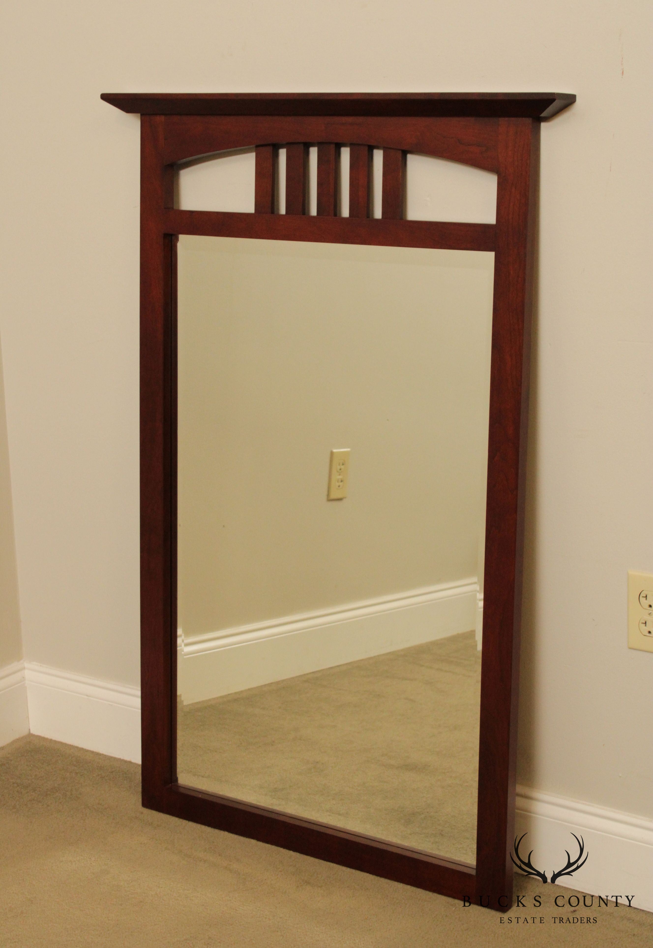 Solid Cherry Frame Beveled Wall Mirror